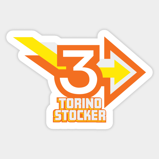 1977 - Torino Stocker Stacked (White) Sticker by jepegdesign